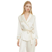 Two-Piece Mulberry Silk Pajama Set (White) – Shop at OWNLUXE
