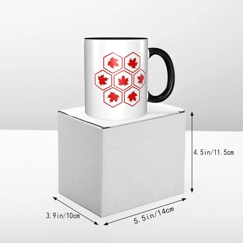 Maple Leaf Canada Canadian Is My Happy Place Mug Funny Ceramic Coffee Cups Tea Mugs Milk Cup Drinkware Gift for Friends