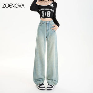 Vintage-Washed High-Waisted Jeans – Bold, Baggy & On-Trend | Jean Taille Haute Délavé – Ample, Audacieux et Tendance