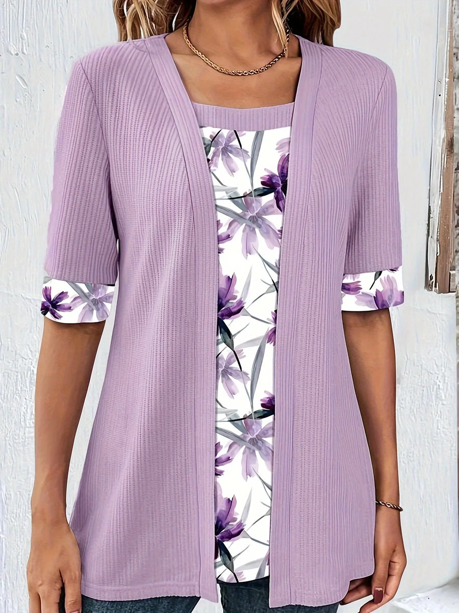 Extended-Size Patchwork Relaxed-Fit Sweater | OWNLUXE