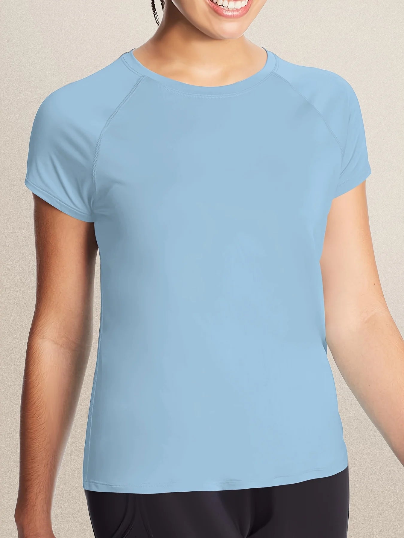 Quick-Dry Short-Sleeve Round-Neck Blouse | OWNLUXE