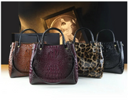 Genuine Leather Crocodile Print Tote - 2025 Trend Bucket Bag