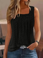Load image into Gallery viewer, Plus Size Square Neck Hollow Tank Top | Débardeur Ajouré à Encolure Carrée Grande Taille
