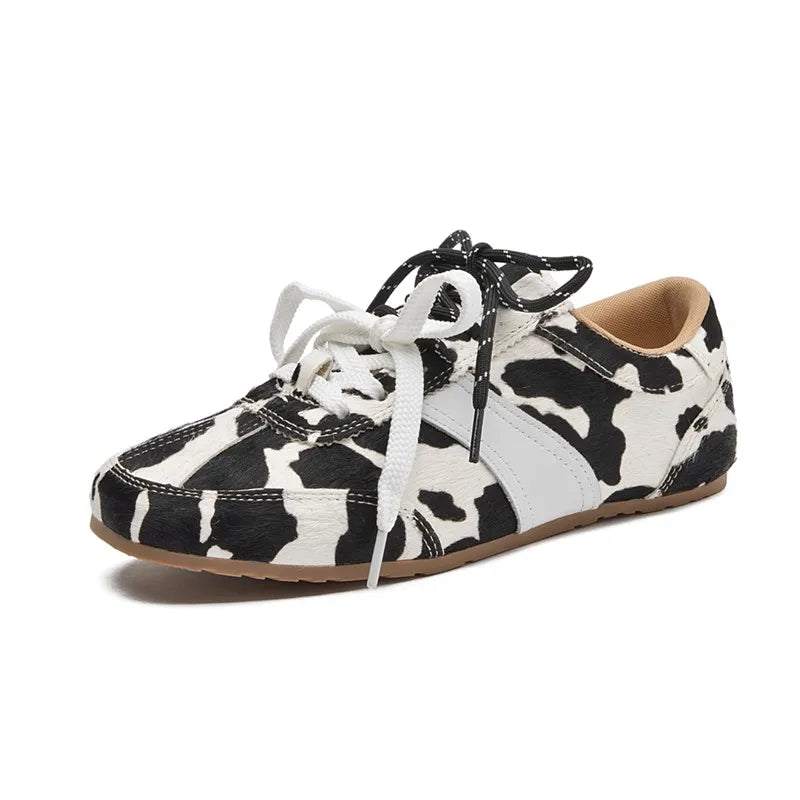 Women's Lace Leather Sneakers (Leopard Print) – Shop at OWNLUXE
