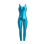 Faux Leather Shaping Jumpsuit - Sleeveless Body Sculpting One-Piece