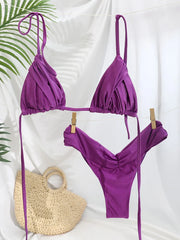 Solid Folds Bikini Set | OWNLUXE