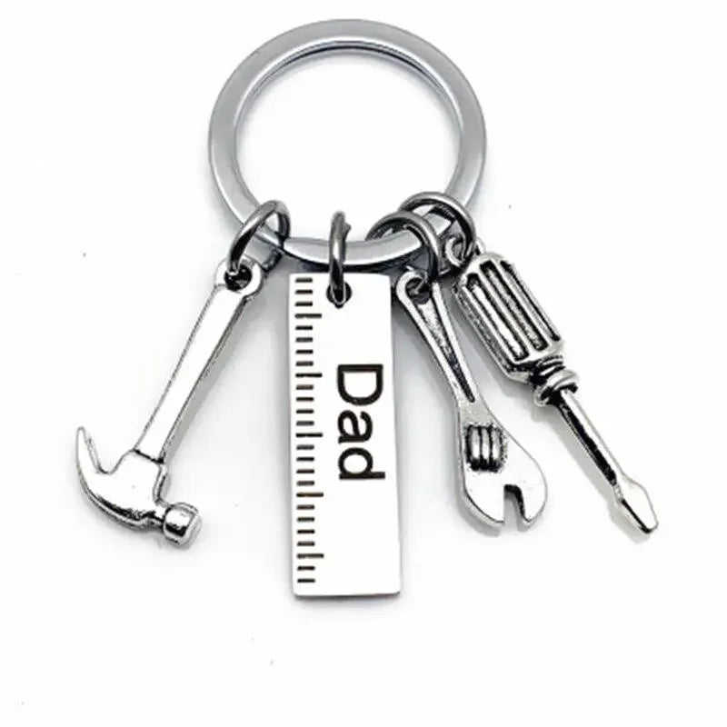 Stainless Steel Dad Keychain Gift with Tool Charms