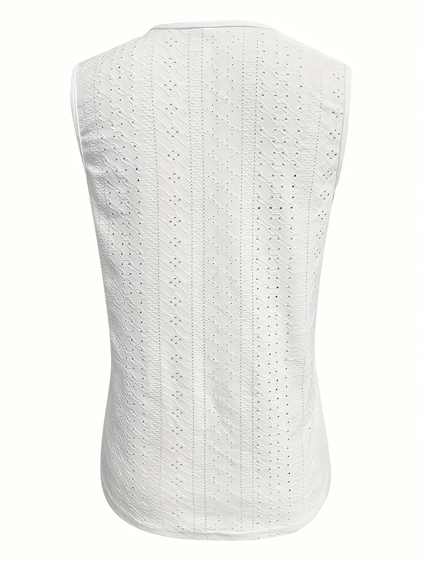Embroidered V-Neck Sleeveless Tank Top | OWNLUXE