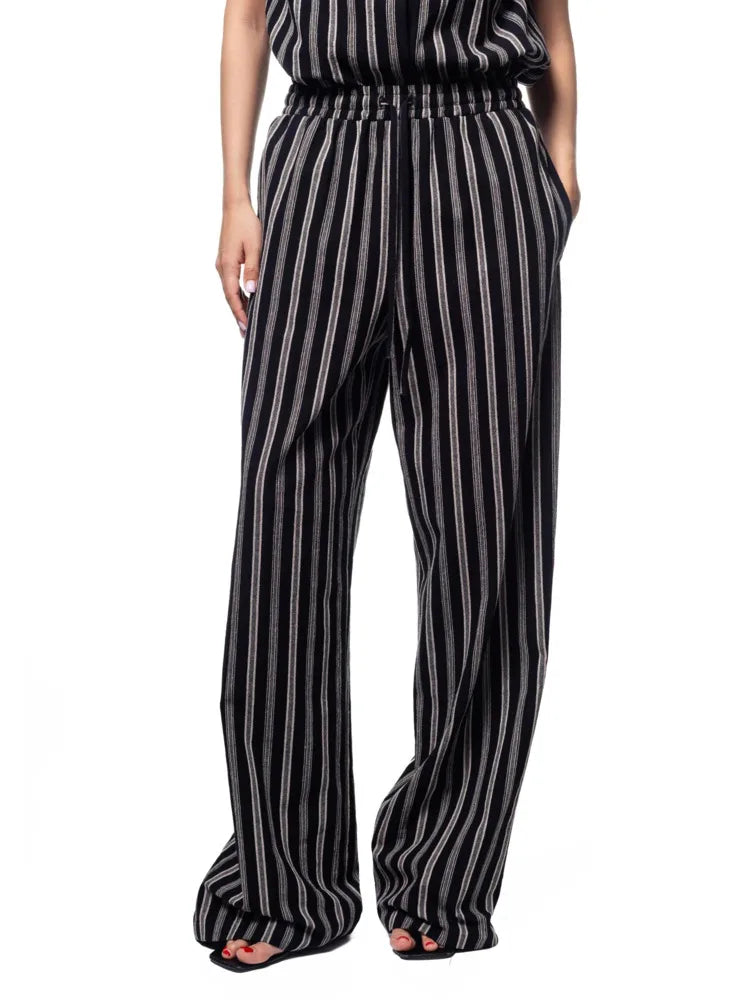 Women's Wide Leg Sleeveless Striped Pants | OWNLUXE