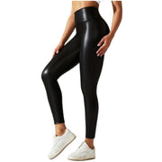 Faux Leather Shiny High-Waist Leggings | OWNLUXE