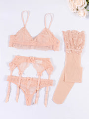 Women's Lace Lingerie Set | Bra, Panty, Garter & Stockings | OWNLUXE