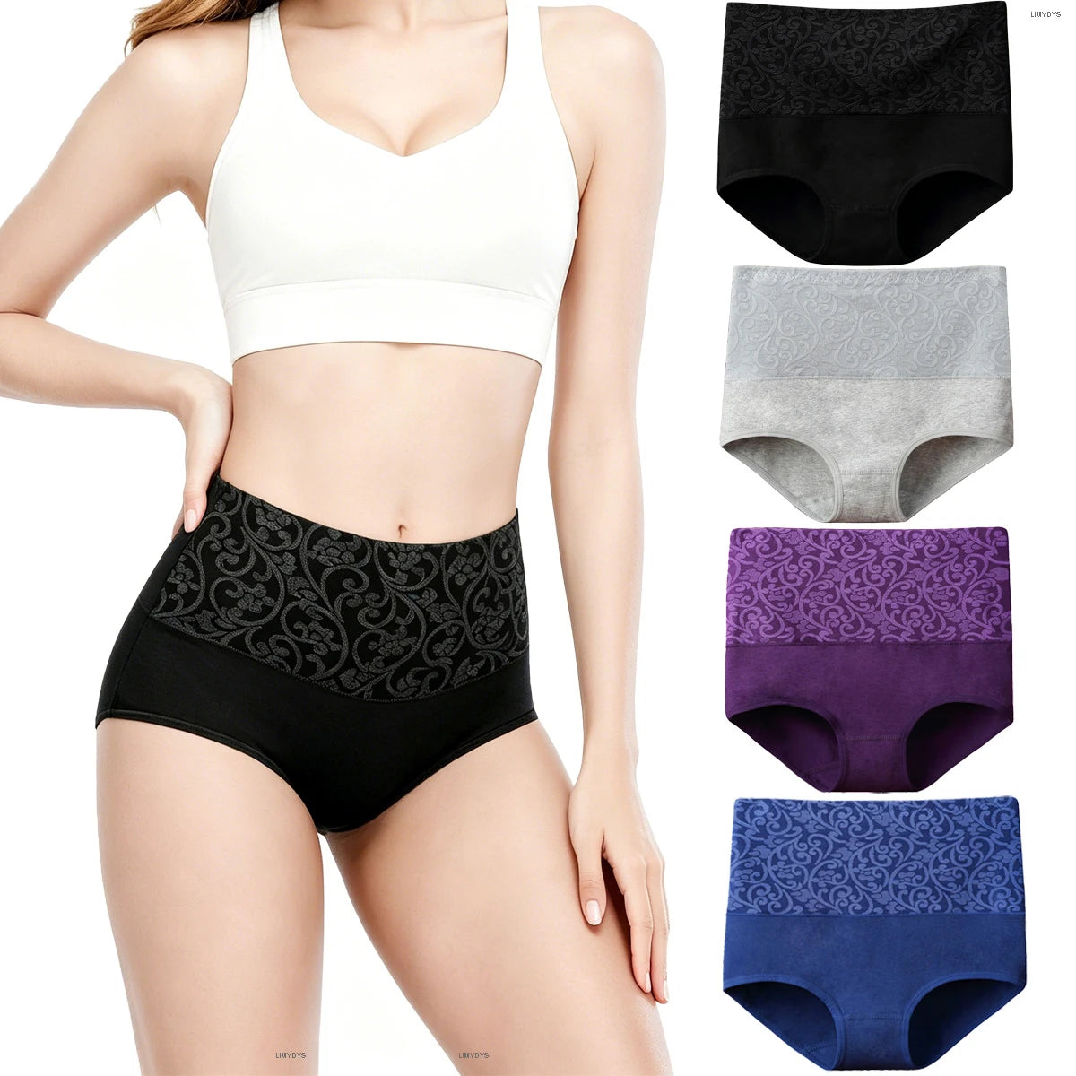 Women's High-Waist Tummy Control Cotton Briefs | Full Coverage | OWNLUXE