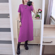 Short-Sleeve Cotton Midi Dress | OWNLUXE