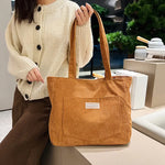 Load image into Gallery viewer, Corduroy Shoulder Bag – Urban Simplicity | Sac d’Épaule en Velours Côtelé – Simplicité Urbaine
