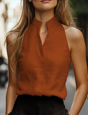 Sleeveless Linen Blouse | OWNLUXE