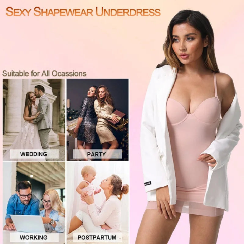 Slimming Shapewear Slip Dress Body Shaper with Cups