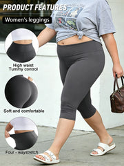 Extended-Size High-Waist Tummy-Control Yoga Leggings | OWNLUXE