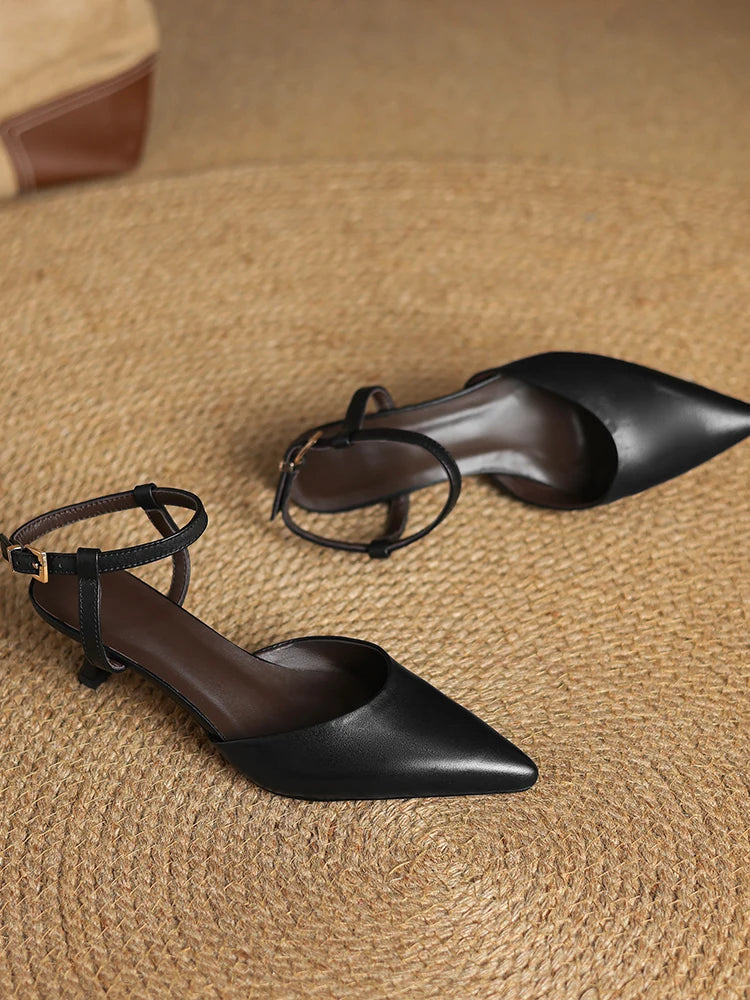 Cross-Tied Ankle-Strap Heeled Sandals – 5cm Slim Heel Summer Shoes