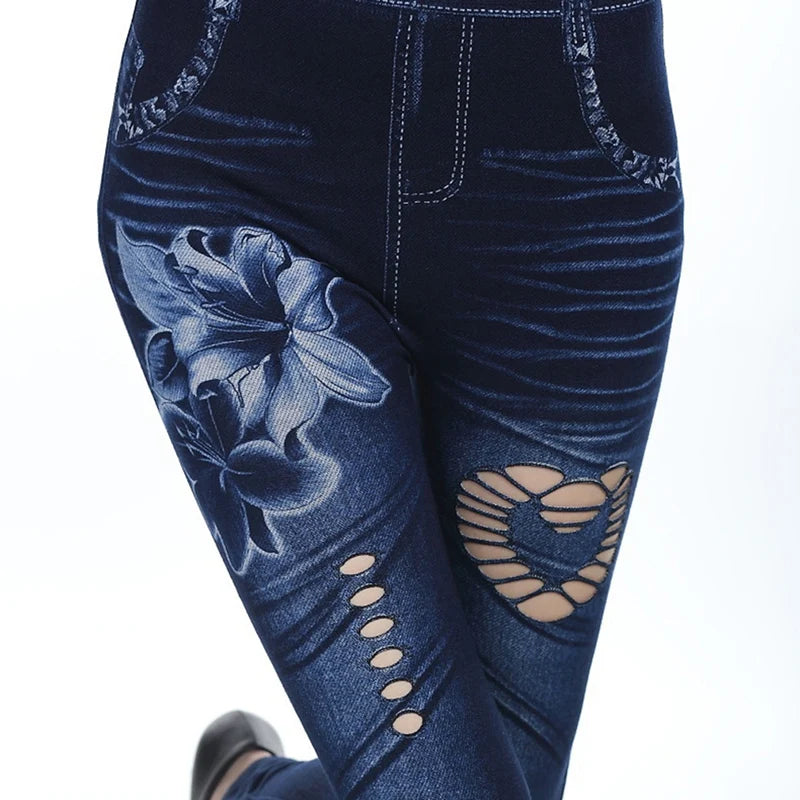 Women's High-Waist Cotton Blend Printed Leggings – Comfortable & Stylish