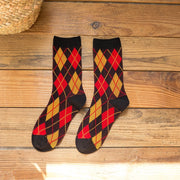 1 Pair Women Socks Spring Autumn Retro Style Men Couple Cotton Socks Flower Stripe Plaid Pattern Solid Colorful Socks EUR 37-43