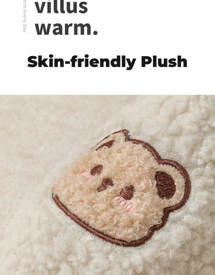 Cute Bear Fluffy Slippers – Warm Plush House Shoes