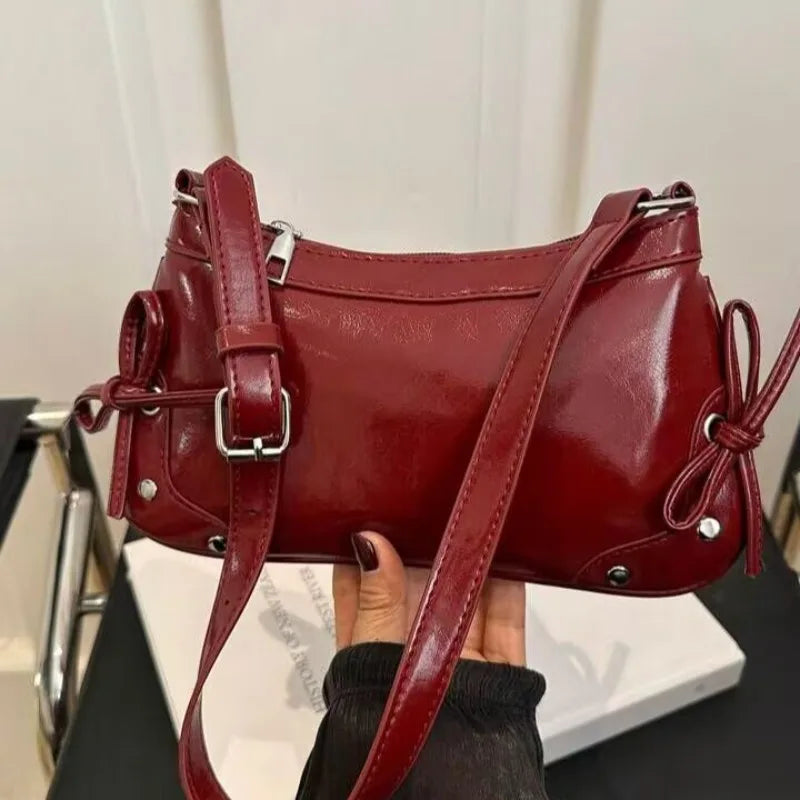 Soft PU Leather Baguette Shoulder Bag - Lightweight Underarm Handbag | OWNLUXE