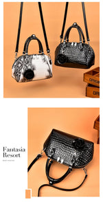 Load image into Gallery viewer, Yellow Crocodile Pattern Tote Bag - Small Shell Messenger
