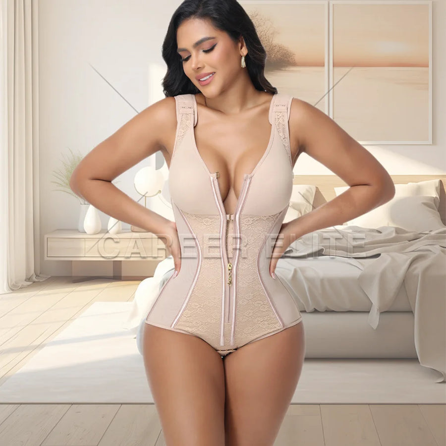 Firm Control Zip Bodysuit Shaper - Wire-Free Sculpting Shapewear | OWNLUXE