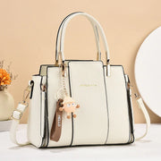 PU Leather Tote Bag with Tassel – Soft Shoulder Bag with Zipper Closure