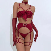 4-Piece Bow Lingerie Set | OWNLUXE