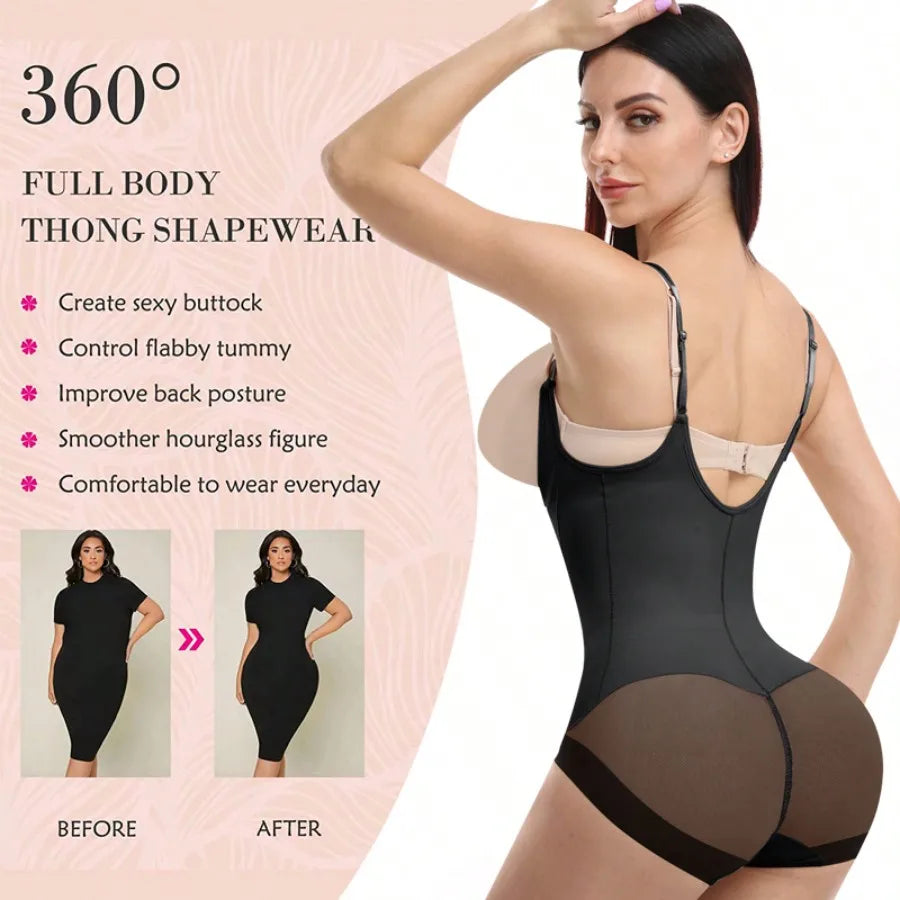 Tummy Control Open Bust Shapewear Bodysuit for Women