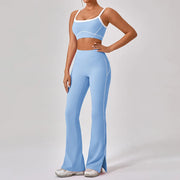 Seamless Strappy Yoga Sports Bra - Breathable Quick-Dry Workout Bra