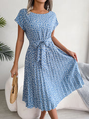 Floral Midi Gaun Berlipat Accessory | OWNLUXE