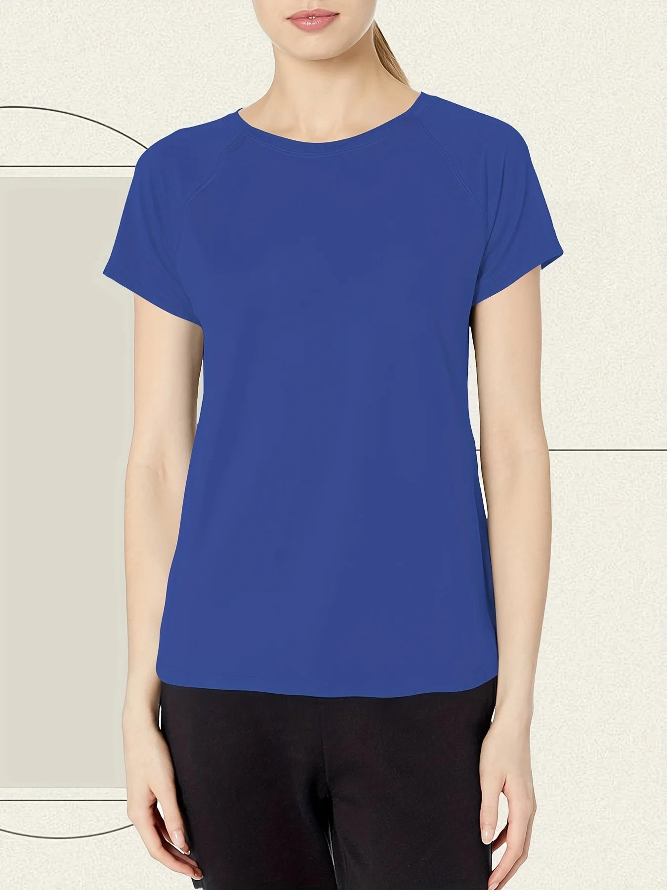 Quick-Dry Short-Sleeve Round-Neck Blouse | OWNLUXE