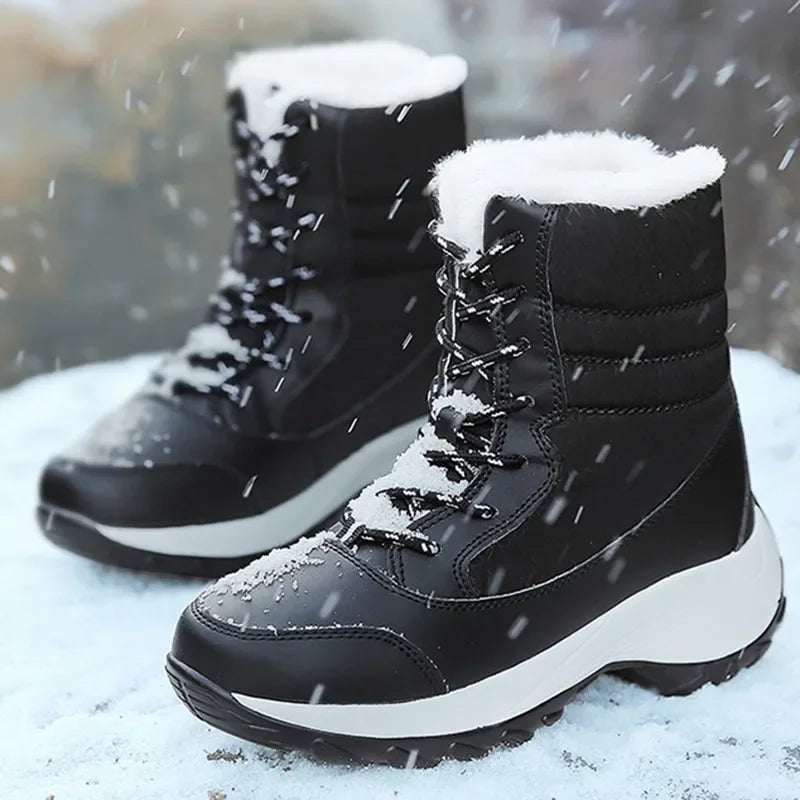 Women’s Winter Wedge Snow Boots | Bottes de Neige d’Hiver à Talon Compensé pour Femmes