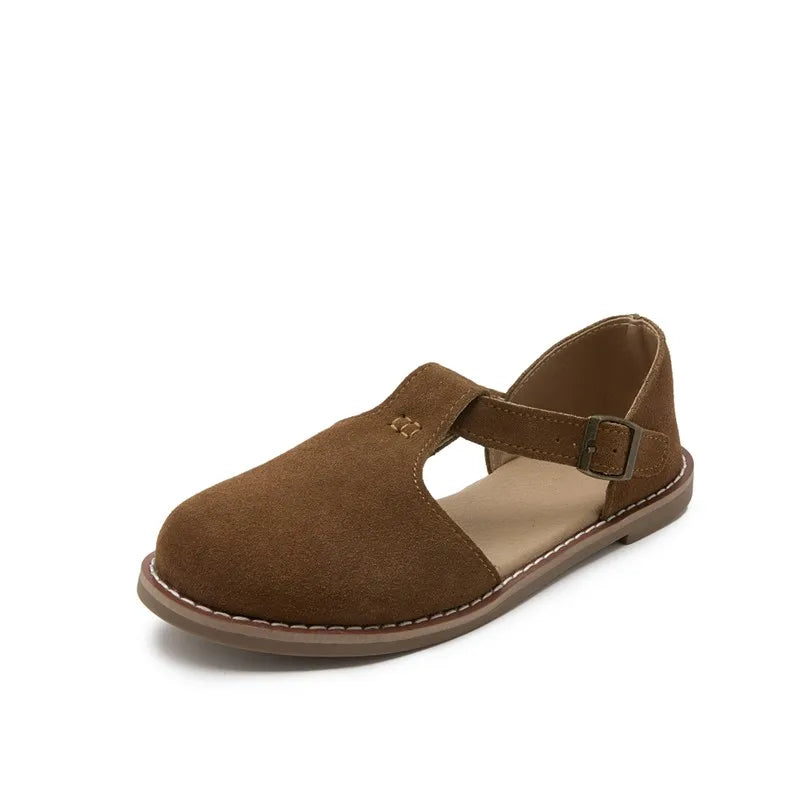 Women's Leather Retro Sandals (Camel) – Shop at OWNLUXE