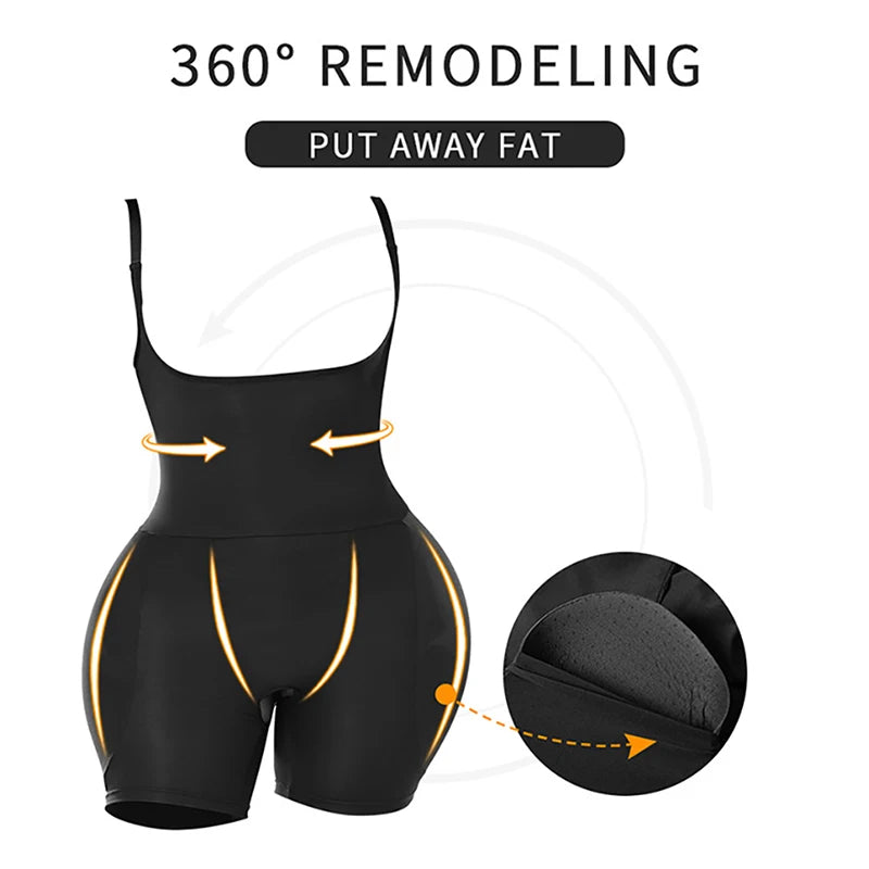 Butt Lifting Hourglass Shapewear Bodysuit with Hip Pads
