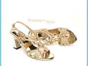 Summer Rhinestone Gladiator Sandals – High Heel Party Shoes