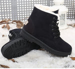 Load image into Gallery viewer, Women’s Warm Fur Ankle Snow Boots with Low Heels
