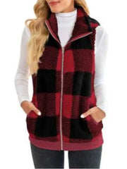 Plaid Vest Pocket Sleeveless Coat | OWNLUXE