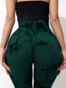 Flare Tie-Dye Yoga Pants with High Waist – Seamless & Stylish | Pantalon de yoga évasé tie-dye taille haute – Sans couture et tendance