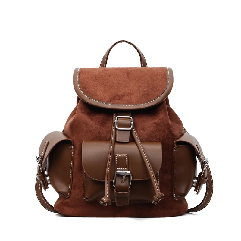 Compact Multi-Pocket PU Leather Backpack - Korean Fashion Mini Bag | OWNLUXE
