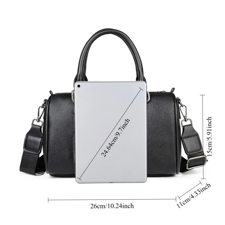 PU Leather Monogram Boston Bag | OWNLUXE