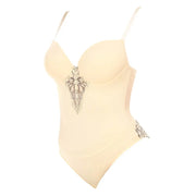 Lace Shapewear Bodysuit with Built-In Bra - Firm Control Body Shaper