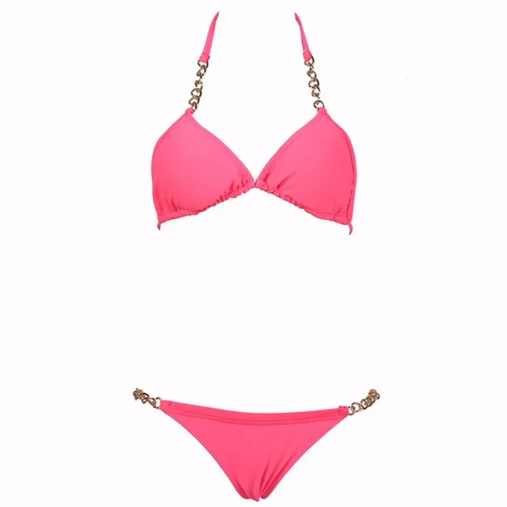 Halter Chain Tankini Set | OWNLUXE