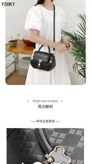 Genuine Leather Tote Bag - Bow Detail Bucket Bag