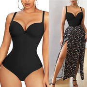 V-Neck Shapewear Bodysuit - Medium Control Tummy Shaper for Women