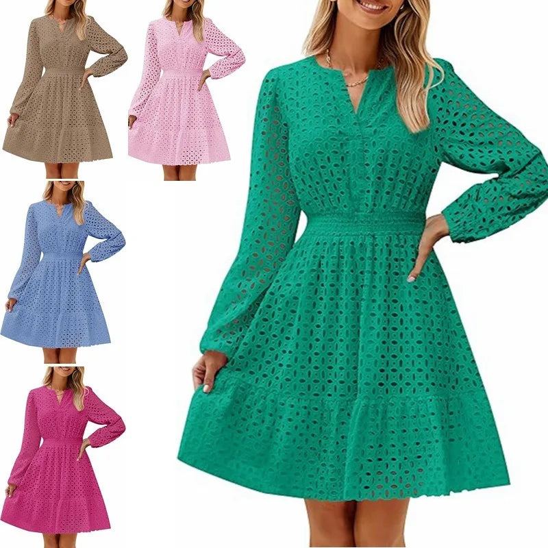 Long-Sleeve Midi EUropean Eyelet Accessory | OWNLUXE