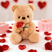 Rose Bear Plush Toy — Romantic Gift for Her | OWNLUXE