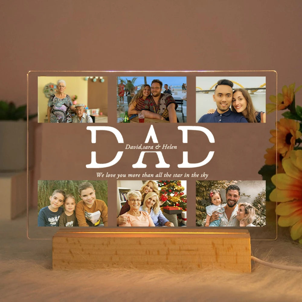 Custom Acrylic Lamp Personalized Photo Text Bedroom | OWNLUXE